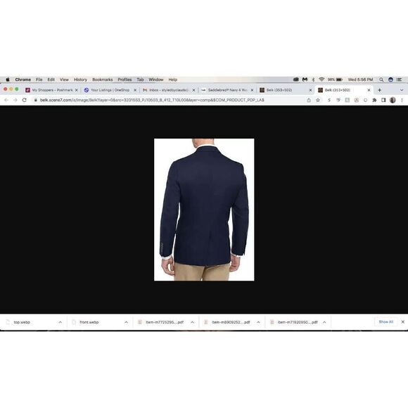 Saddlebred Navy 4 Way Stretch Blazer SZ 42 Short - Picture 2 of 11